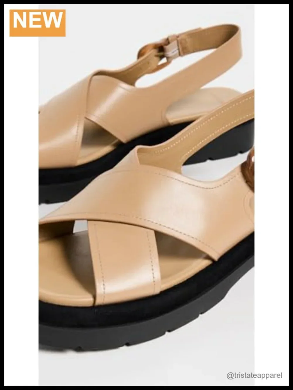 Helena Leather Platform Slingback Sandals Cushioned Footbed Buckle
